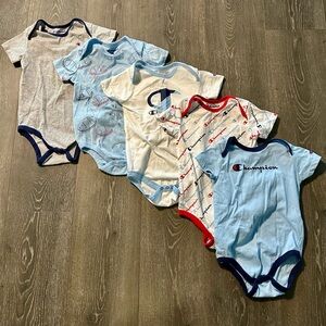 Champion Kids Bodysuit Set - Blue, Red, Gray
